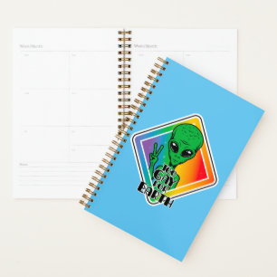 Too Gay For Earth Funny Alien UFO Planner