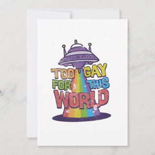 Too Gay For This world Funny LGBT Alines UFO  Holiday Card