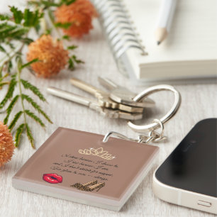 Too Glam To Care – Chic Quote Key Ring