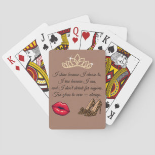 Too Glam To Care – Chic Quote  Playing Cards