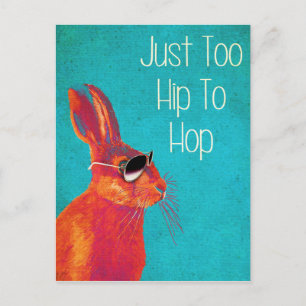 Too Hip To Hop Blue Postcard