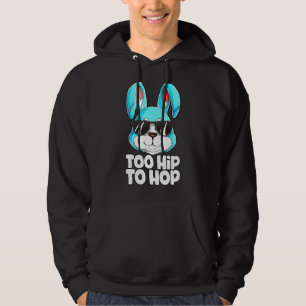 Too Hip To Hop Easter Bunny Boys Girls Kids Rabbi Hoodie