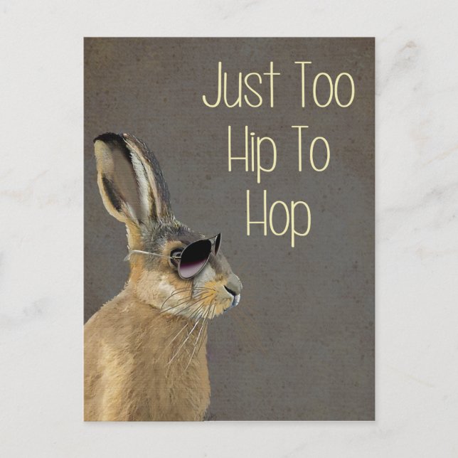 Too Hip To Hop Grey Postcard (Front)