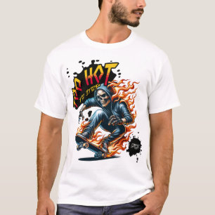 Too Hot to Stop – Flammender Skater-Style T-Shirt