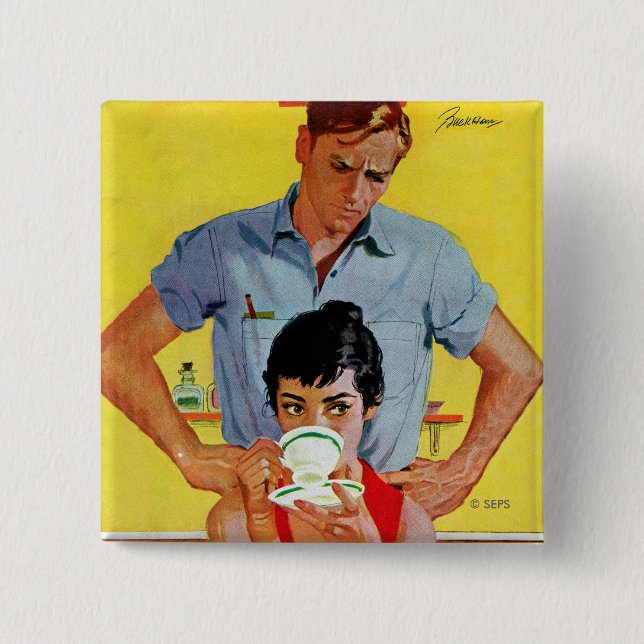 Too Late To Make Up 15 Cm Square Badge (Front)