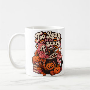 Too Lazy To Be Scary Cute Halloween Skeleton Mug