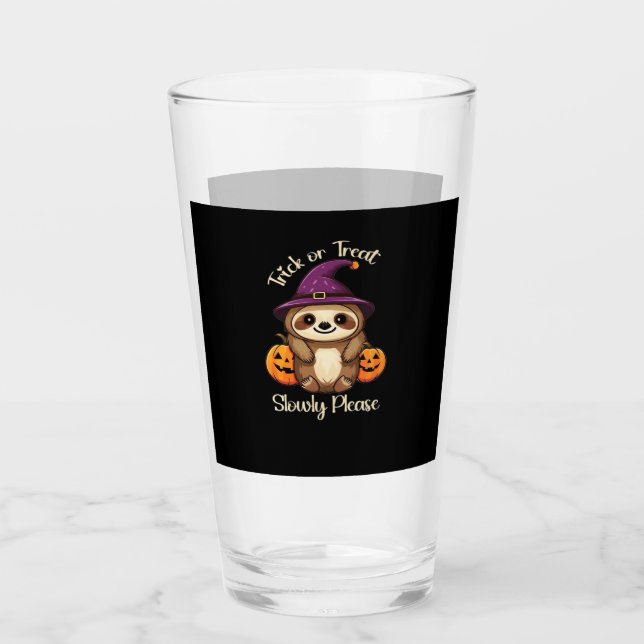 Too Lazy to be Scary Cute Halloween Sloth Classic  Glass (Front)