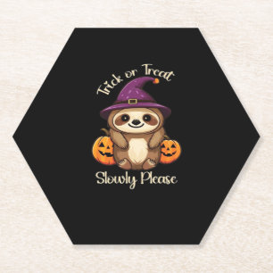 Too Lazy to be Scary Cute Halloween Sloth Classic Paper Coaster