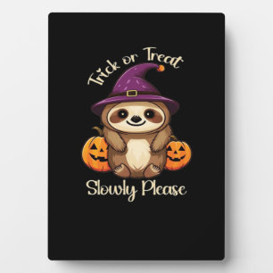 Too Lazy to be Scary Cute Halloween Sloth Classic Plaque