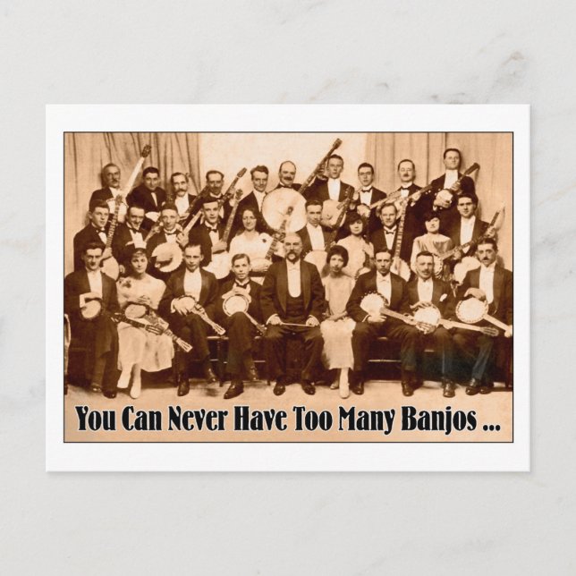 Too Many Banjos Postcard (Front)