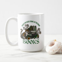 Too Many Books Green Floral Academia Mug