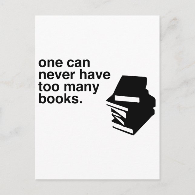 too many books postcard (Front)
