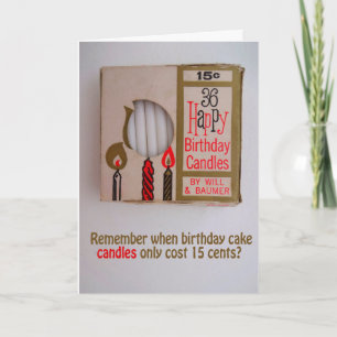 Too Many Candles humourous BIRTHDAY CARD