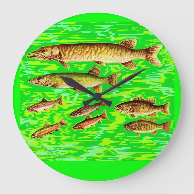 too many fish in the sea large clock (Front)