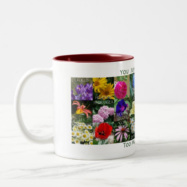 Too Many Flowers Two-Tone Coffee Mug (Left)