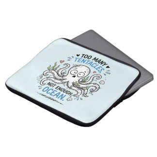 Too Many Tentacles Ocean Lover Laptop Sleeve