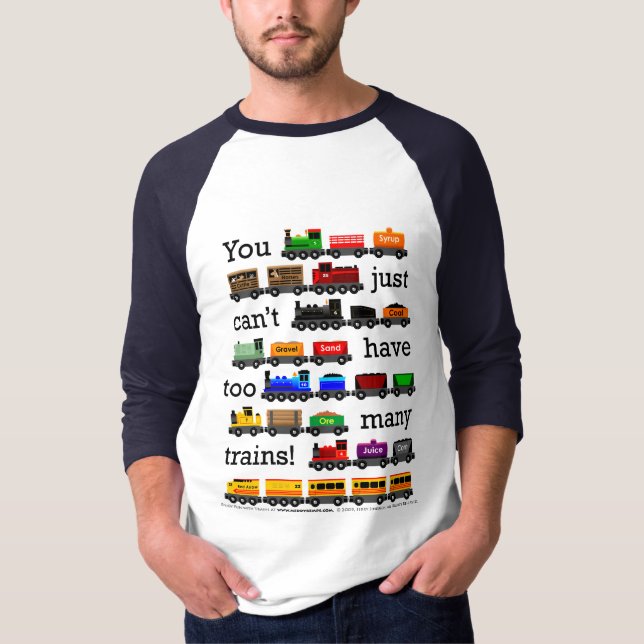 Too Many Trains Jersey T-Shirt (Front)