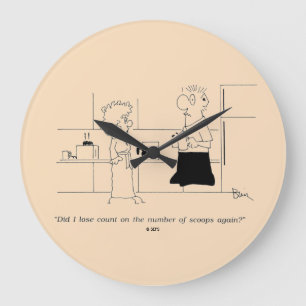 Too Much Coffee Large Clock