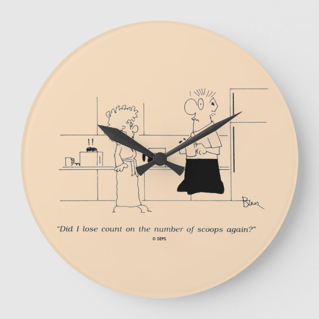 Too Much Coffee Large Clock (Front)