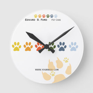 Too Much Fun  Rainbow Paws Pet  Animal Care Round Clock