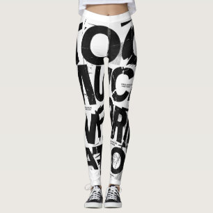 TOO MUCH INFORMATION Brutalist Typography Street Leggings