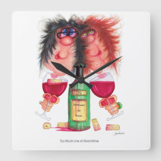 Too Much Line at Wunchtime Square Wall Clock