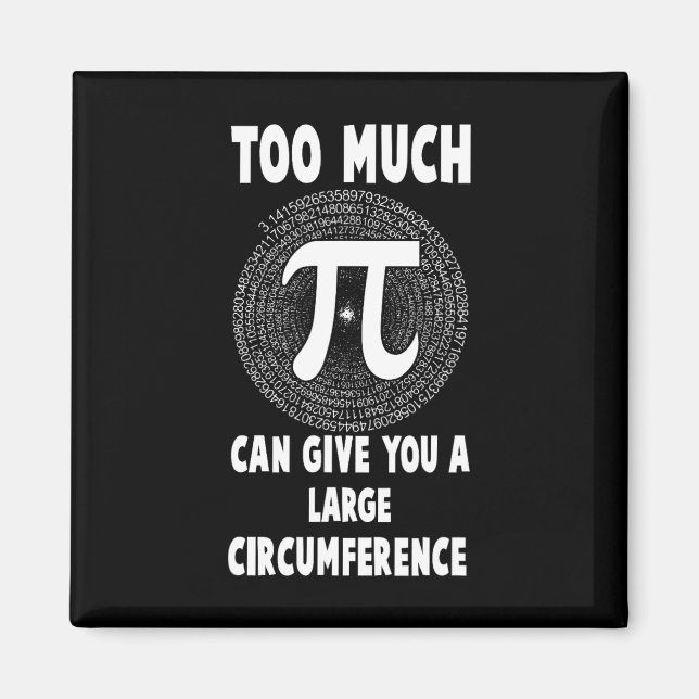 Too Much Pi Science Math Pi Day Maths Teacher Grap Magnet (Front)