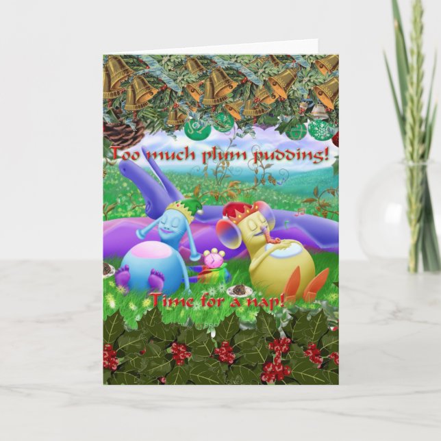 Too much plum pudding! holiday card (Front)