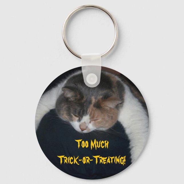 Too Much Trick-or-Treating! Key Ring (Front)