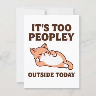 Too Peopley Cat Postcard