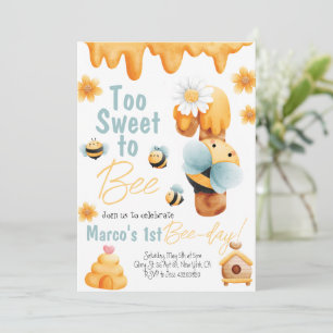 Too Sweet to be One Boy Birthday Invitation