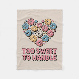Too Sweet to Handle Doughnut Kids Fleece Blanket