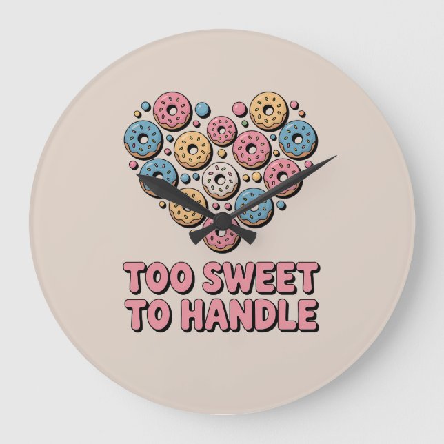 Too Sweet to Handle | Doughnut Kids Large Clock (Front)