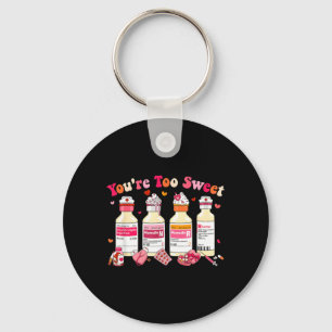 Too Sweet Valentine Nurse Insulin Diabetes Men Key Ring