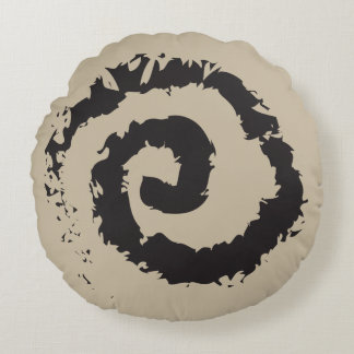 TOO TAN SPIRAL Round Throw Pillow