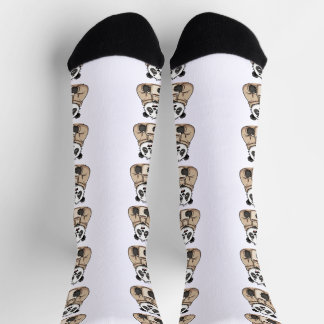 Too Tired to Function Panda Coffee Cartoon Socks