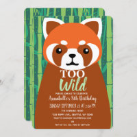 Too Wild Cute Red Panda Kids Birthday 