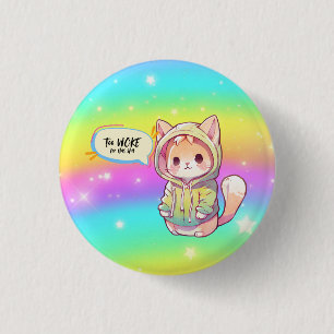 Too Woke Cute Teen Cat Rebel 3 Cm Round Badge