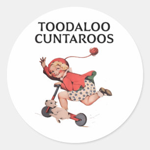 Toodaloo Aroos Vintage 1930s Children  Classic Round Sticker