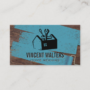 Tool Box Repair Painter Roller Wood Business Card