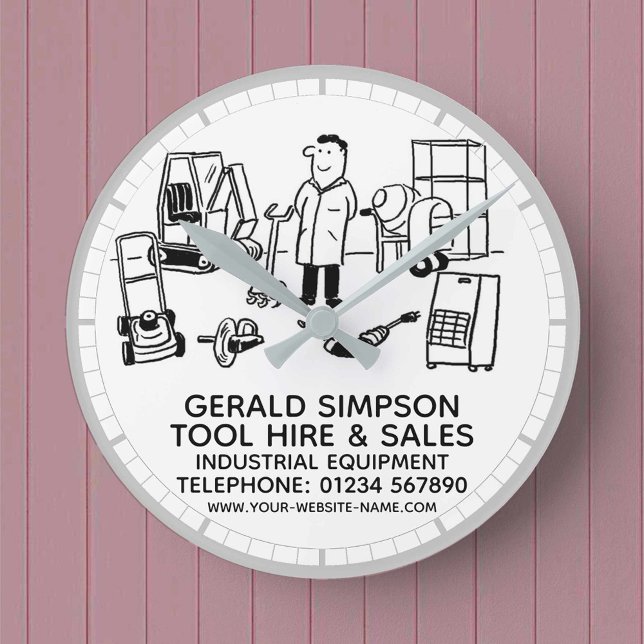 Tool Hire & Sales Industrial Equipment Round Clock (Creator Uploaded)