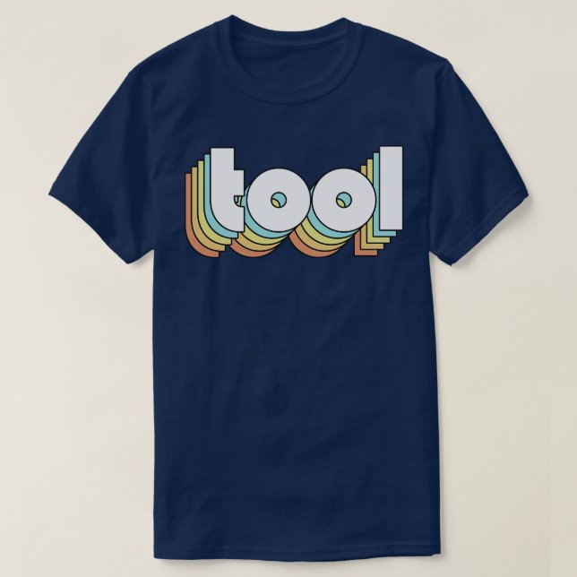 Tool Retro Rainbow Typography Faded Style T-Shirt (Design Front)