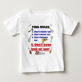 Tool Rules Humourous Wood Shop Boys Garage Baby T-Shirt