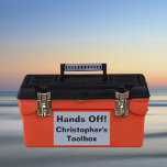 Toolbox Grey Rectangular Sticker<br><div class="desc">Keep your tools safe from wandering hands with our "Hands off Toolbox" sticker. Whether you're a professional handyman or just like to tackle DIY projects at home,  this sticker is a playful way to show others that your toolbox is off-limits.</div>