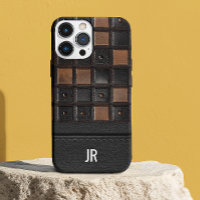 Tooled Engraved Leather Look Monogram