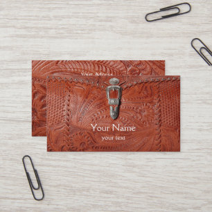 Tooled leather Business Card