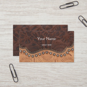 Tooled leather Business Card