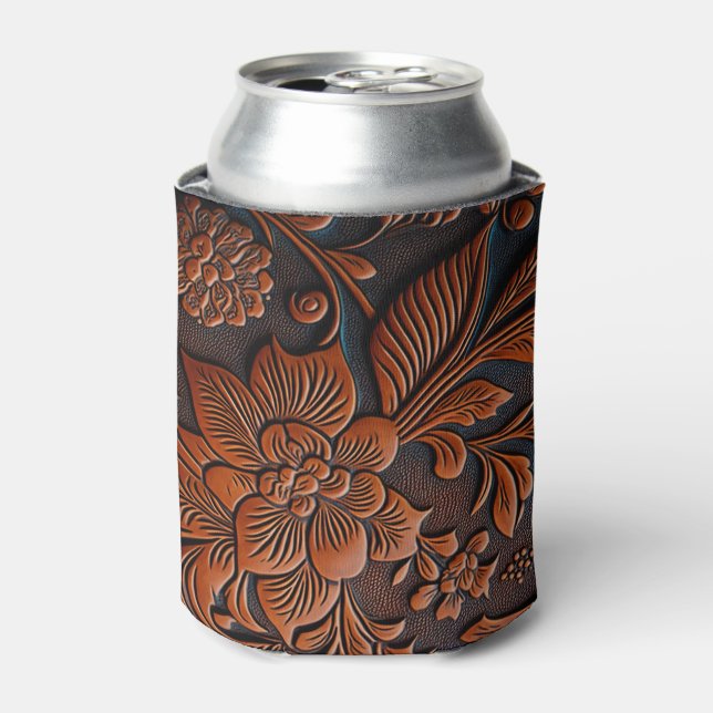 Tooled Leather Can Cooler (Can Front)