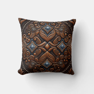 Tooled Leather Cushion