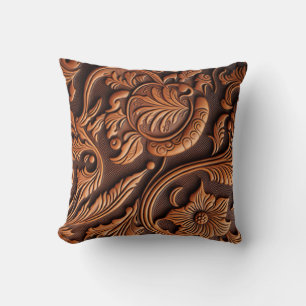 Tooled Leather Cushion